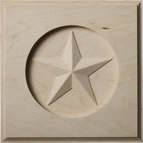 Ekena Millwork 6"W x 6"H x 1"P Austin Star Rosette, Maple ROS06X06AUMA - main
